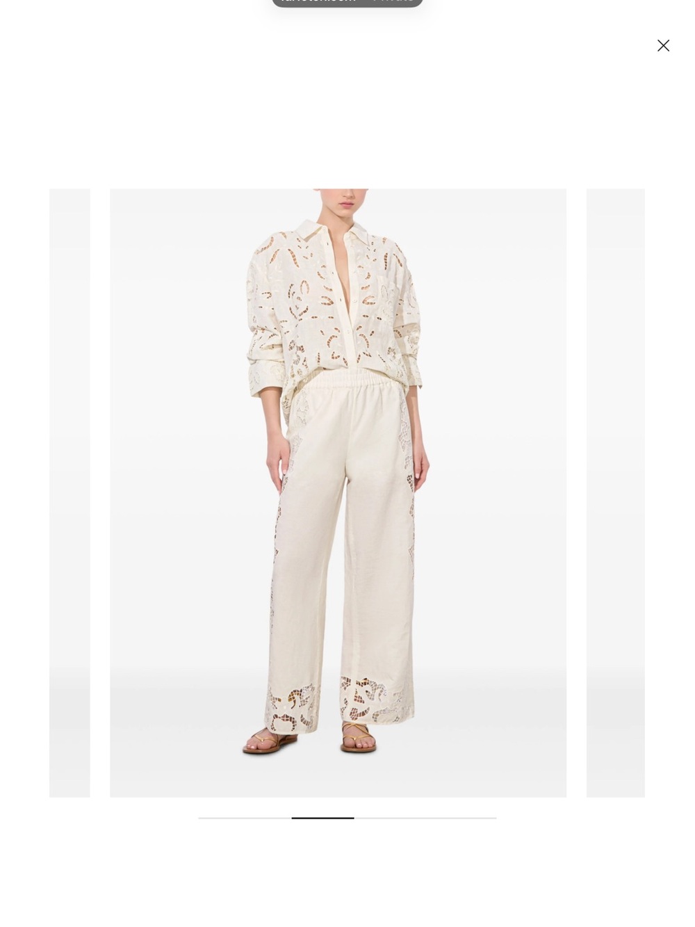 Alice + Olivia Finely oversized laser cut linen shirt